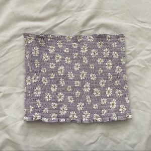 Hollister reversible smocked tube top - purple floral - XS - like new